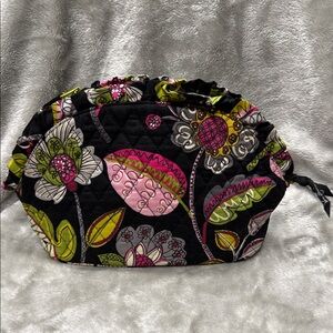 Vera Bradley Moon Blooms Black Floral Cosmetic Bag
